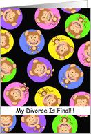 Fun Little Monkey Divorce Is Final Party Invitations Cards Paper Greeting Cards