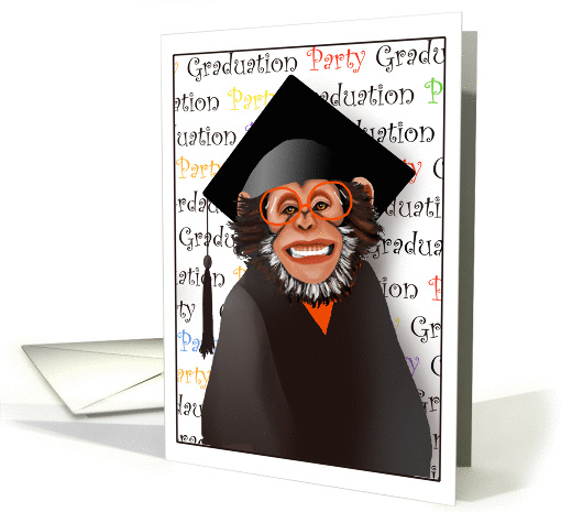 Graduation Party Invitations Smiling Monkey Humor Paper card (398647)