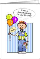 For Fiance Birthday Special Delivery Paper Greeting Cards