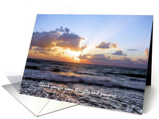 Sunset on Waves Thank You Bereavement card (432232)