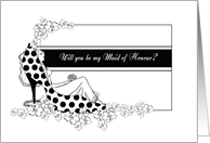 DayDreaming Bride Maid of Honour Invitations Wedding Attendant Invitations Paper Greeting Cards