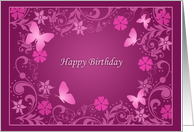 Mulberry Wine Birthday Cards For Her Elegant Mauve Paper Greeting Cards