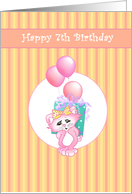 Happy 7th Birthday Bitsy Babies Kitten Paper Greeting Cards