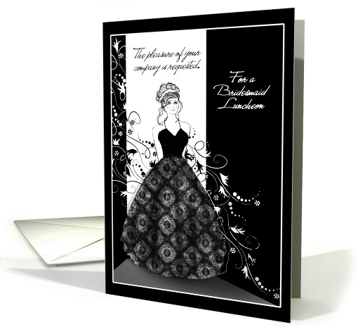 New Bridesmaid Luncheon Invitations Black and White Formal card