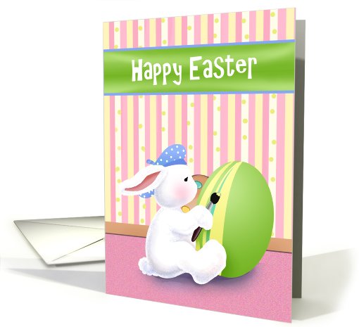 Artist Easter Bunny Happy Easter card (595314)