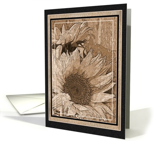 Rustic Sunflowers Blank Notecards card (680036)