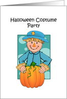 Happy Scarecrow Halloween Costume Party Invitations card