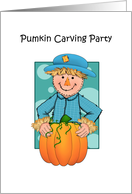 Happy Scarecrow Halloween Pumpkin Carving Party Invitation card