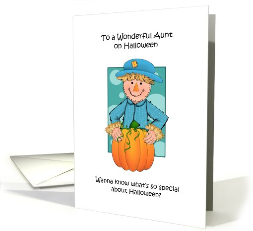 Scarecrow and Pumpkin Aunt Happy Halloween card (692260)