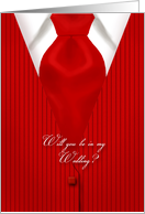 Will you be in my Wedding Invitations Red Satin card