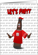 Happy Beer Pizza Party Invitations card