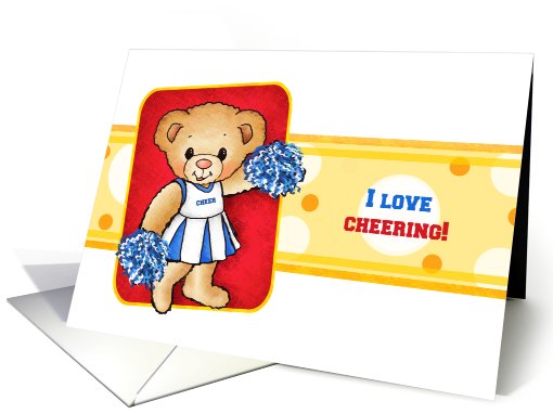 Cheer Bear i Love Cheering Cheerleader Note card (705022)