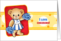 Cheer Bear i Love Cheering Cheerleader Note Cards