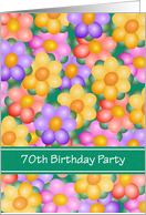 70th Birthday Party Invitations Cards Colorful Balloon Flowers card