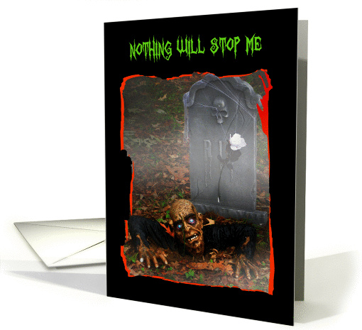 Zombie Happy Halloween card (976619)