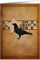 Primitive Folk Art Crow and Star Blank Note Cards
