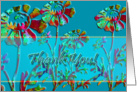 Blue Floral Thank You card