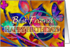 Extreme Floral Best Friend Birthday card