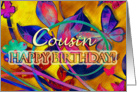 Extreme Floral Cousin Birthday card