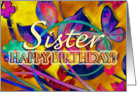 Extreme Floral Sister Birthday card