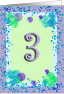 3 Year Old Girl Birthday - Verse Inside card
