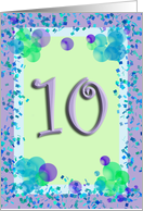 10 Year Old Girl Birthday - Verse Inside card