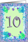10 Year Old Girl Birthday - Verse Inside card