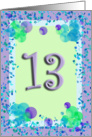 13 Year Old Girl Birthday - Verse Inside card