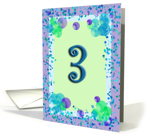 3 Year Old Boy Birthday - Verse Inside card (144865)