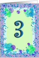 3 Year Old Boy Birthday - Verse Inside card