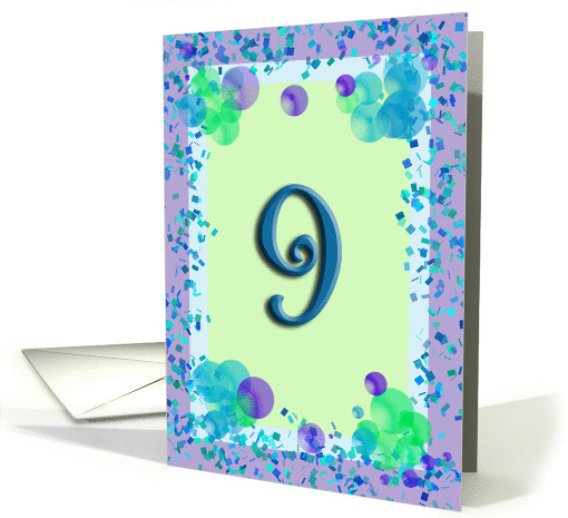 9 Year Old Boy Birthday - Verse Inside card (145011)