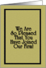 Joined Our Firm - Blank Inside card