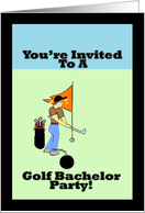 You’re Invited To A Golf Bachelor Party - Blank Inside card