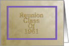 Reunion Class Of 1961 - Text Inside card