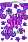 Happy 5th Birthday! - Verse Inside card