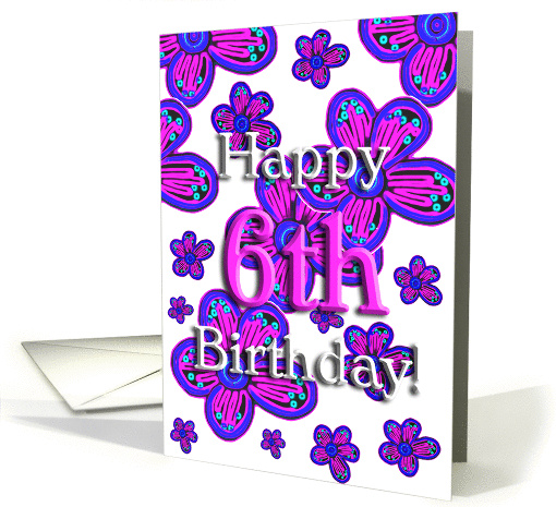 Happy 6th Birthday! - Verse Inside card (367497)