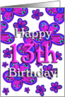 Happy 13th Birthday! - Verse Inside card