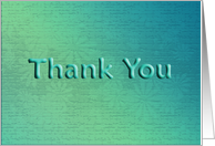 Blue-Green Flower Imprint Thank You card