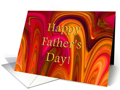 Happy Father's Day yellow Pink marble paint swirl for Dad card (61124)