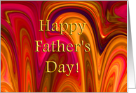 Happy Father’s Day yellow Pink marble paint swirl for Dad card