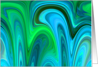 Blues N Greens Colorful Abstract - Blank card