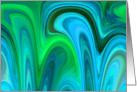 Blues N Greens Colorful Abstract - Blank card