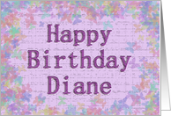 Happy Birthday Diane - Blank Inside card