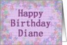 Happy Birthday Diane - Blank Inside card