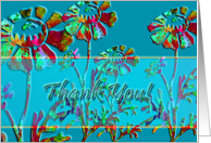 Blue Floral Thank You card