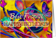 Extreme Floral Best Friend Birthday card