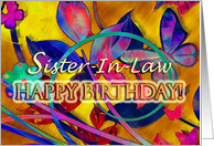 Extreme Floral Sister-In-Law Birthday card