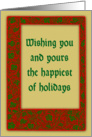 Happy Holiday Card with Red and Green Border card