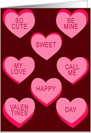 Happy Valentines Day Candies card