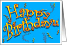 Happy Birthday in Blue card